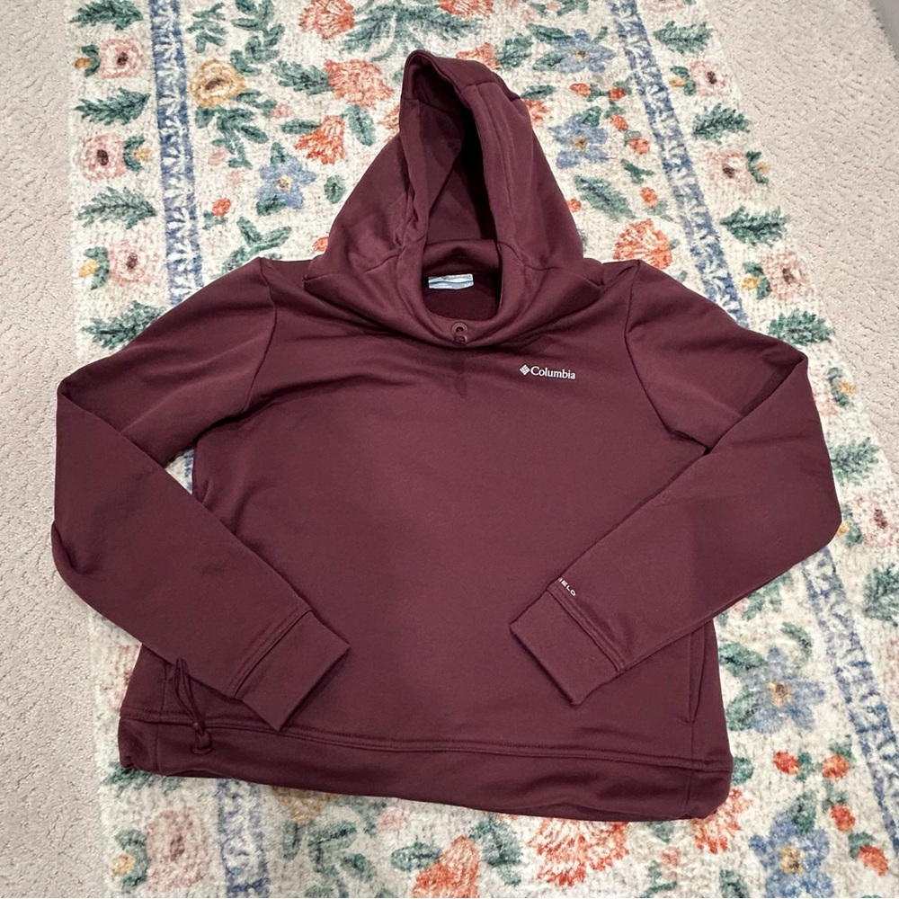 Columbia Women’s Cropped Fleece Hoodie in Red/Brown